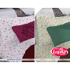 SABANAS DE FRANELA MARGARITAS KS (Primavera)