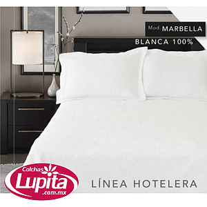COLCHA MARBELLA BLANCA 100% LISA QS (Fanitty)